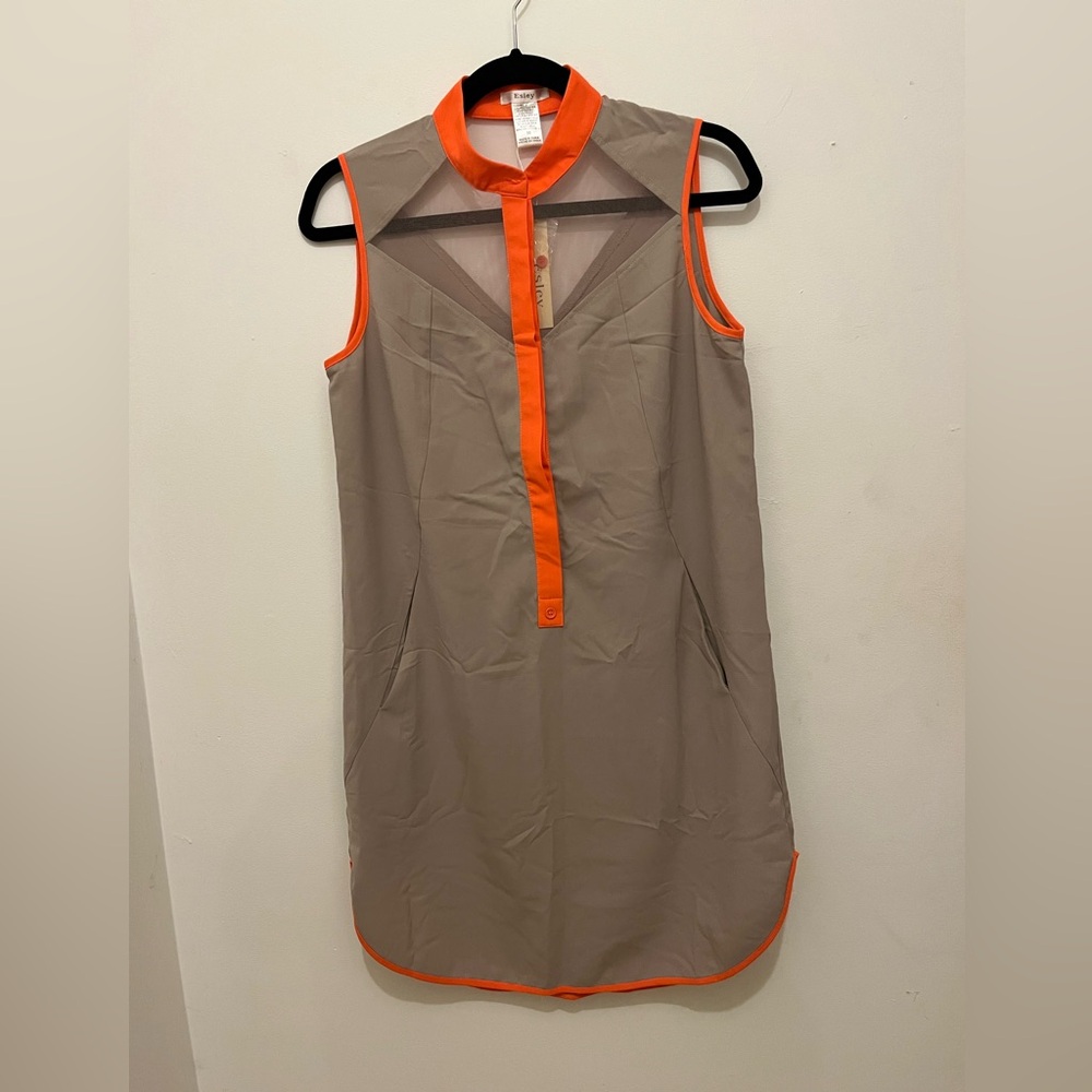 Tan edgy Dress with pockets